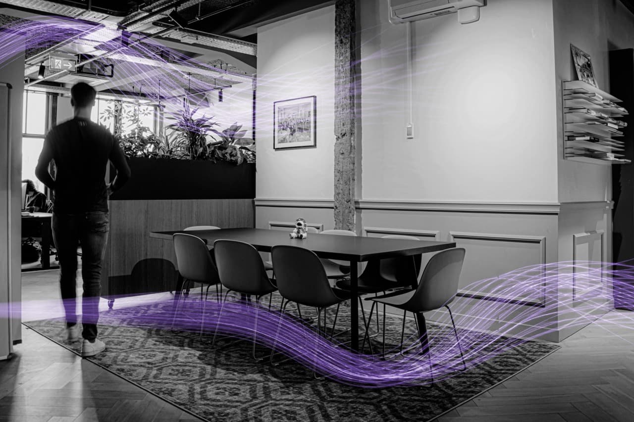 A collaborative office workspace